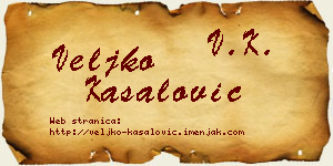 Veljko Kasalović vizit kartica